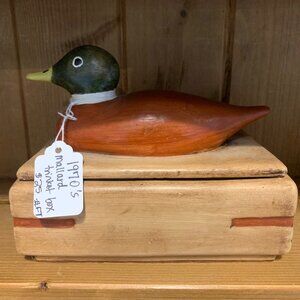 Vintage 1970's Mallard Duck Trinket Box